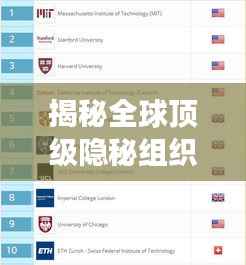 揭秘全球顶级隐秘组织榜单,震撼你的未知世界排名!